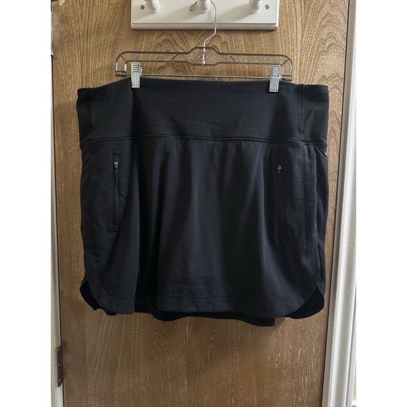 Athleta Women's Fairway Golf 16" Skort Black 2X Zippered Side Pockets Active - Picture 1 of 8